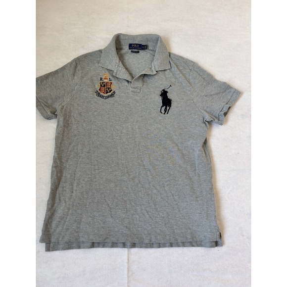 Polo Ralph Lauren Other - Ralph Lauren Polo Shirt Mens XL Gray Custom Slim Fit Crown Golf Emblem Big Pony